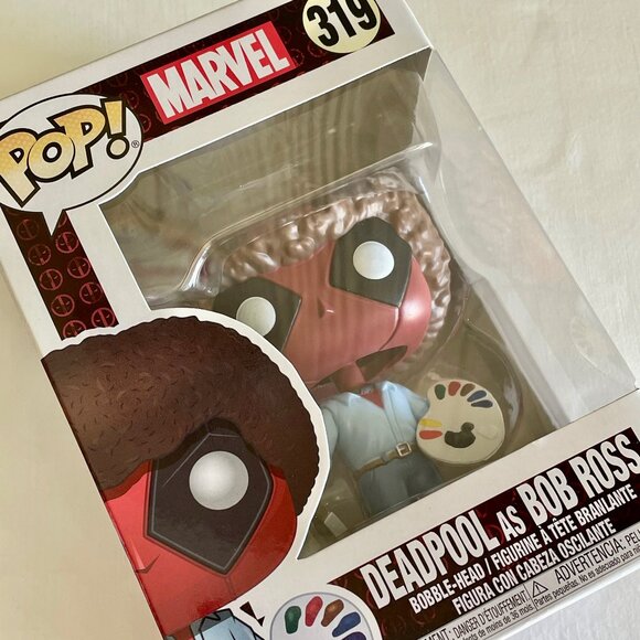 Funko Pop! Marvel Daredevil 90 Hot Topic Exclusive Deadpool as Bob Ross 319 Lot - Picture 6 of 16
